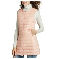 Ženska modna stojeća ogrlica dugi odlomak Lagani ležajni zimski kaput Pink XL