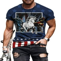 Grianlook muns bluza jastreb T majice kratki rukav tanke ljetne vrhove posade za muškarce patriotske životinje print modni američki zastava 8 # 4xl