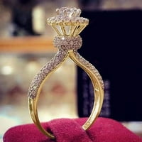 Xinqinghao bijeli kamen prsten ručno izrađeni rez vjenčani angažman nakit poklon zlato 7