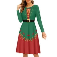 Božićni santa ženske haljine veličine labave crvene zelene ženske ležerne haljine za posao poliesterske