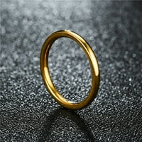 DEngmore Ring Gold Titanium Vjenčanje Thumb Prsten Prsten Prsten obični tanki komforni komfor - visoke