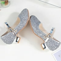 Eczipvz Djevojke Haljine cipele s niskim partijskim pumpima potpetice Glitter Sequins Little Sandals