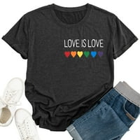 Ženske košulje LGBT TShirt Rainbow Heart Grafički kratki rukav Gay Pride Tee vrhovi