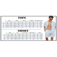 Muške majice Shorts Postavi pamučna posteljina s kratkim rukavima niz majice kratke hlače Ležerna kuća za odmor Ljetni odjevnici