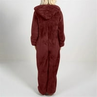 Levmjia Cleaniance Hlače žene Dugi rukav kombinezon za kapuljaču pidžama, ležerna zima toplo za spavanje