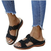 Asdoklhq Ženska obuća ispod $ 20OPEN Toe Slide izdubljeni udobne sandale papuče s niskim potpeticama
