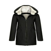 Avamo ženski kapuljač kapuljača kapuljača dugih rukava kaput radne džepove jakna baggy čvrsta boja crna m