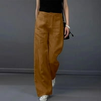 Manxivoo hlače za žene Ženske hlače High Struk široki noge Ležerne prilike labave dužine sa džepovima