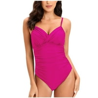Gakvbuo Summer Štedvings Plus Size kupaći kostim za žene Jedan Tummy Control High Squik Bikini Žene