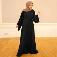 Forestyashe ženska ležerna puna haljina rukava s bljeskanjem Abaya Arapska kaftna haljina Ženska casual