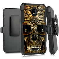 Hybrid Kickstand Holster Telefon Kompatibilan sa Wiko Life C201AE - Brown Skull Festival