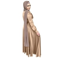 Ženske casual haljine udobne haljine Ženske casual čvrste haljine rukavi Abaya kaftan haljina dugačka duga električna haljina