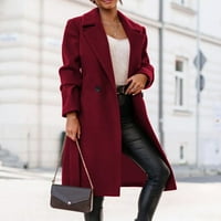 Ženska zimska kaputa, ženske kaputne kasutne kasuta dugih jakne dugih rukava sa kaišnim vinom L