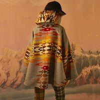 Giligiliso ženska jakna od poliestera odijela ženska ležerna ručna kopča Retro tisak džep s kapuljačom