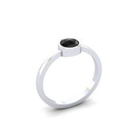 Superjeweler Carat Rose Cut Black Diamond Solitaire zaručni prsten u karatu bijelo zlato za žene
