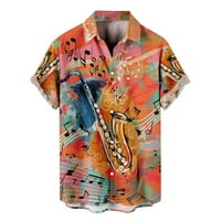 Feternal Muške modne etničke kratkih rukava Ležerne prilike za ispis Havajska majica Majica Muške haljine majice
