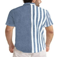 Capreze muns ljetne košulje kratki rukav na vrhu bluze povremena majica rever vrat plavi 3xl