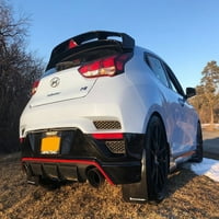 Rally oklop za + Hyundai Veloster n ur Black blato zaklopci w Bijeli logo