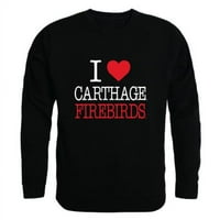 Republika 552-709-hgy- Carthage College Firebirds I Love Crewneck dukserice, Heather Grey - mali