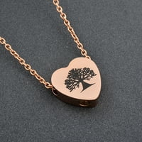 Srce od nehrđajućeg čelika sa drvetom života Print Muškarci Ženski kremirani nakit za pepeo urn ogrlice urne bez vrata za ljudsko pepeo Pepeo Pepeo