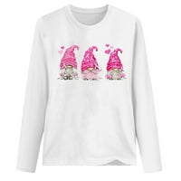 Grafičke dukseve bez kapuljača za žene u oktobru nose ružičastu vrpcu za dojku s džemper za dojku s dugim rukavima