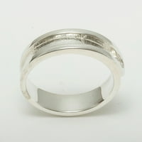Britanska napravljena 18k bijeli zlatni prirodni dijamantski muški prsten - Opcije veličine - Veličina