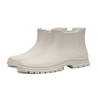 Colisha Womens Vodootporna platforma za čizme kišne čizme Lug Sole Vrtne cipele Radni udobnost Chelsea plijeni široko-telesne kiše Bež 7.5