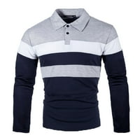 Muški patchwwork rezanje bluza bluza ovratnik dugih rukava majice muške redovne moćne bluze prozračne bluze