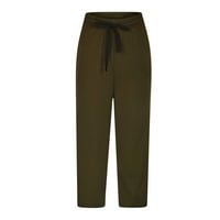 Oalirro nacrtajuće hlače Žene Ljetne kopačene pantalone Cargo Capris za žene džepna vojska zelena