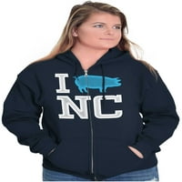 Sjeverna Karolina Sretno svinja slatka zip up hoodie muške ženske brine za brisko 4x