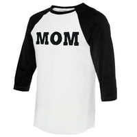 Ženska malena kauč bijela crna Miami Marlins Logo mama 3-rukava Raglan majica