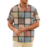 Paisley muške ljetne top meka, udobna i elegantna košulja okrenite košulju za ovratnik za putovanja i izlaske