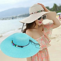 Velika brana slamna šešica ženska plaža sunče šešir