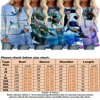 Nizieer Women Crew Crcke Majice Dolphin Print Tops Dugim rukavima Pulover T-majice Boho T košulje Dame