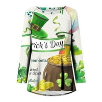 Dnevne bluze St.Patricki za žene srušene grafičke majice dugih rukava na vrhu koje treba nositi sa gamašima