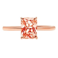 1,75ct zračenje Crveni simulirani dijamant 18k ružičasti ružičasti zlato graviranje izjava godišnjica