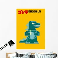 Godzilla Zidni mural Wallmonkeys Ogulja i palica Grafički grafički WM271442