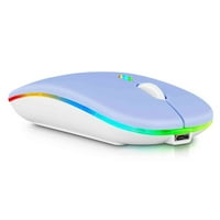 2.4GHz i Bluetooth miš, punjivi bežični LED miš za matepad 10. Takođe kompatibilan sa TV laptop MAC iPad Pro računarski tablet Android - Lavanda ljubičasta