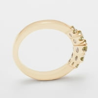 Britanci napravio 14k ružin zlato prirodni peridot ženski prsten za bend - Opcije veličine - veličine