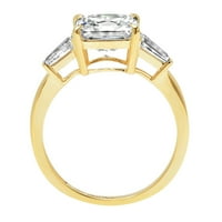 3CT Ascher Cut White Sapphire 18K žuti zlatni godišnjički angažman kamena prstena veličine 5,5