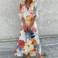 Ženska ljetna cvjetna maxi haljina Ležerne prilike na pola rukava Flowy Boho duge haljine haljine ženske