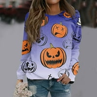 Royallove ženski povremeni modni Halloween Print s dugih rukava O-izrez TOP bluza