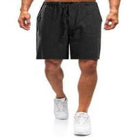Muške ljetne kratke hlače ravno dno na nogu Čvrsto boje Bermuda kratke hlače MENS casual mini pantalone teretana crna 3xl