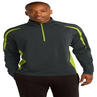 Sport-Tek St Musn Polu-zip pulover u boji - ugljen sivi punjenje Zeleno - mali