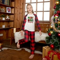 Pidžama za žene postavljeno roditelj-dijete toplo sretan božićni set Štampana kućna haljina pidžama dvodijelna djeca postavljena porodica podudaranje pidžama crvena