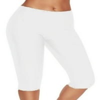 Bikerske kratke hlače za žene Čvrsta boja visoki struk atletički vježbanje duljina koljena hlače casual