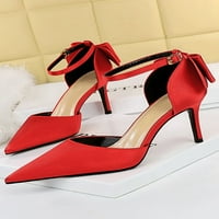 Welliumijske žene visoke pete Stiletto sandale za petu napetano-toe haljina sandale sa sandale vjenčane d'orsay pumpe lagane kopče za gledanje cipela crvena 10