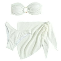Finelylove kupaći kostimi lagano obložen sportskim grudnjakom bikini bijeli l
