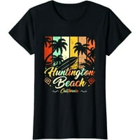 Vintage Huntington Beach California Surfanje Retro crna majica Muški kratki rukav Tee