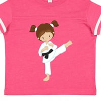 Inktastična karate girl, slatka djevojka, smeđa kosa, crni pojas poklon toddler majica toddler djevojka